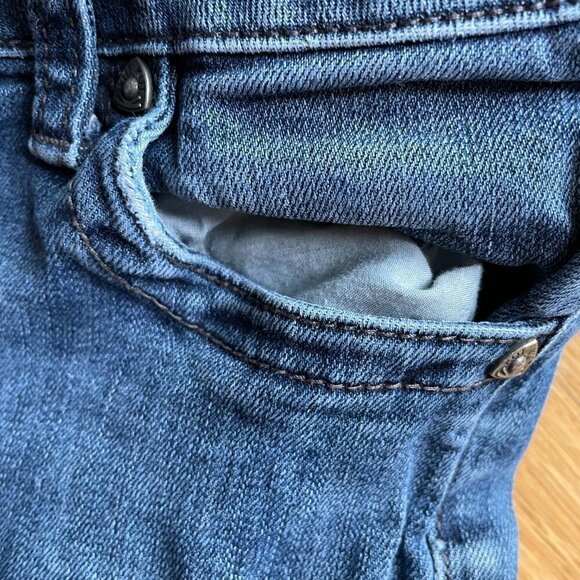 KUT From The Kloth Medium Blue Distressed Denim Jeans Skinny Legs Size 2 - Picture 3 of 12